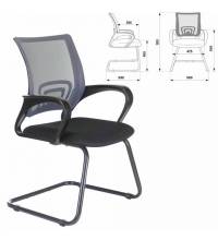 Кресло для приемных и переговорных  "Fly CF-100", серое/черное, 532089