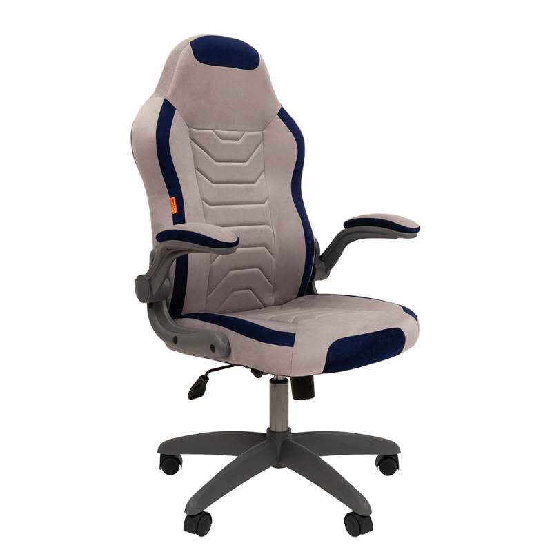 Игровое кресло Chairman game 50 Россия текстиль серо-синий главное фото